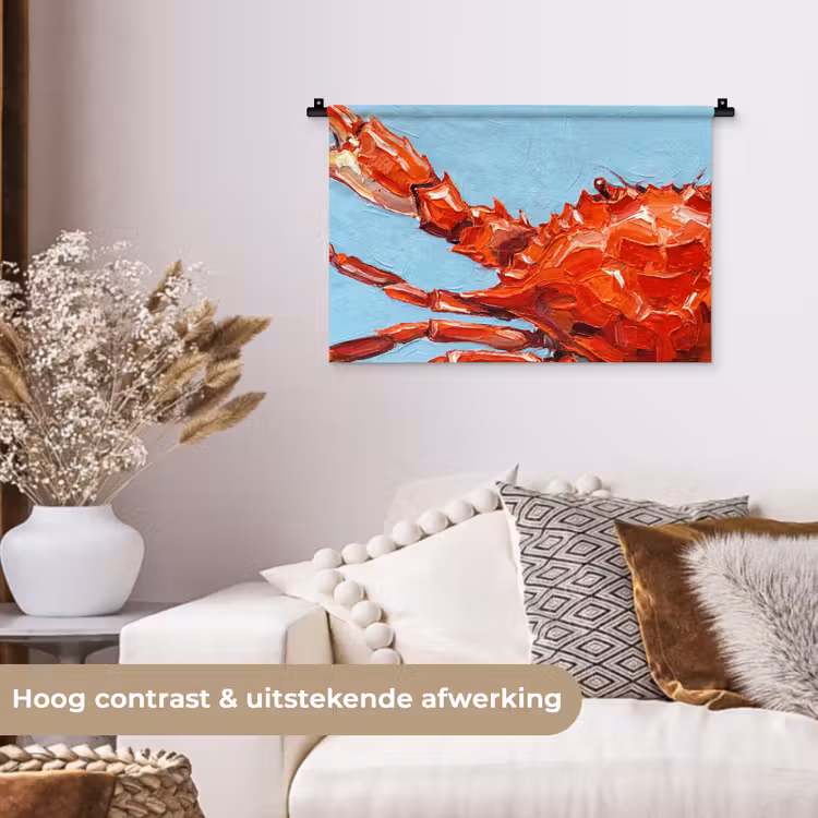 Wandkleed - Krab - Zee - Dieren - Abstract - Rood — 4