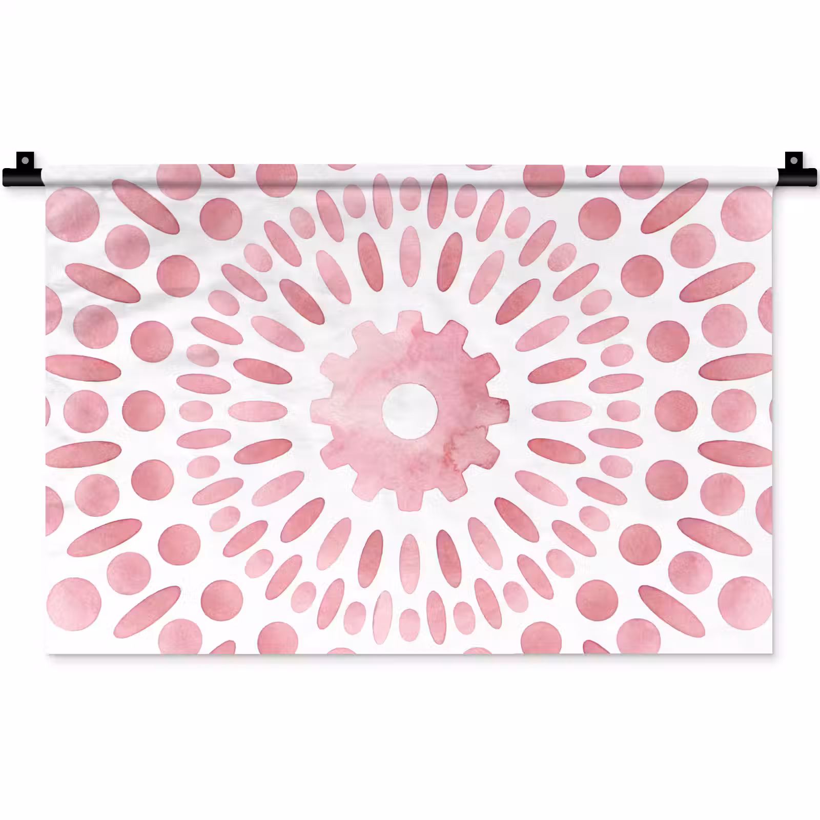 Wandkleed - Abstract - Vormen - Patroon - Aquarel - Roze — 1