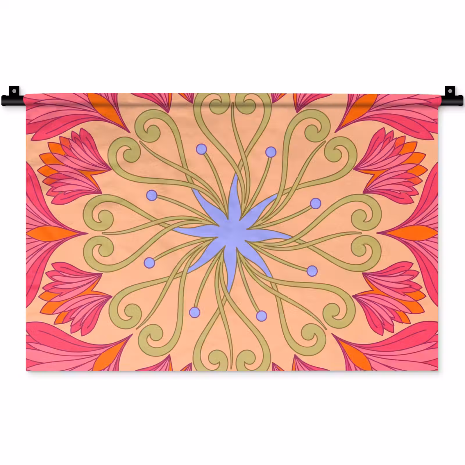Wandkleed - Bloemen - Patroon - Abstract - Roze - Decoratief — 1