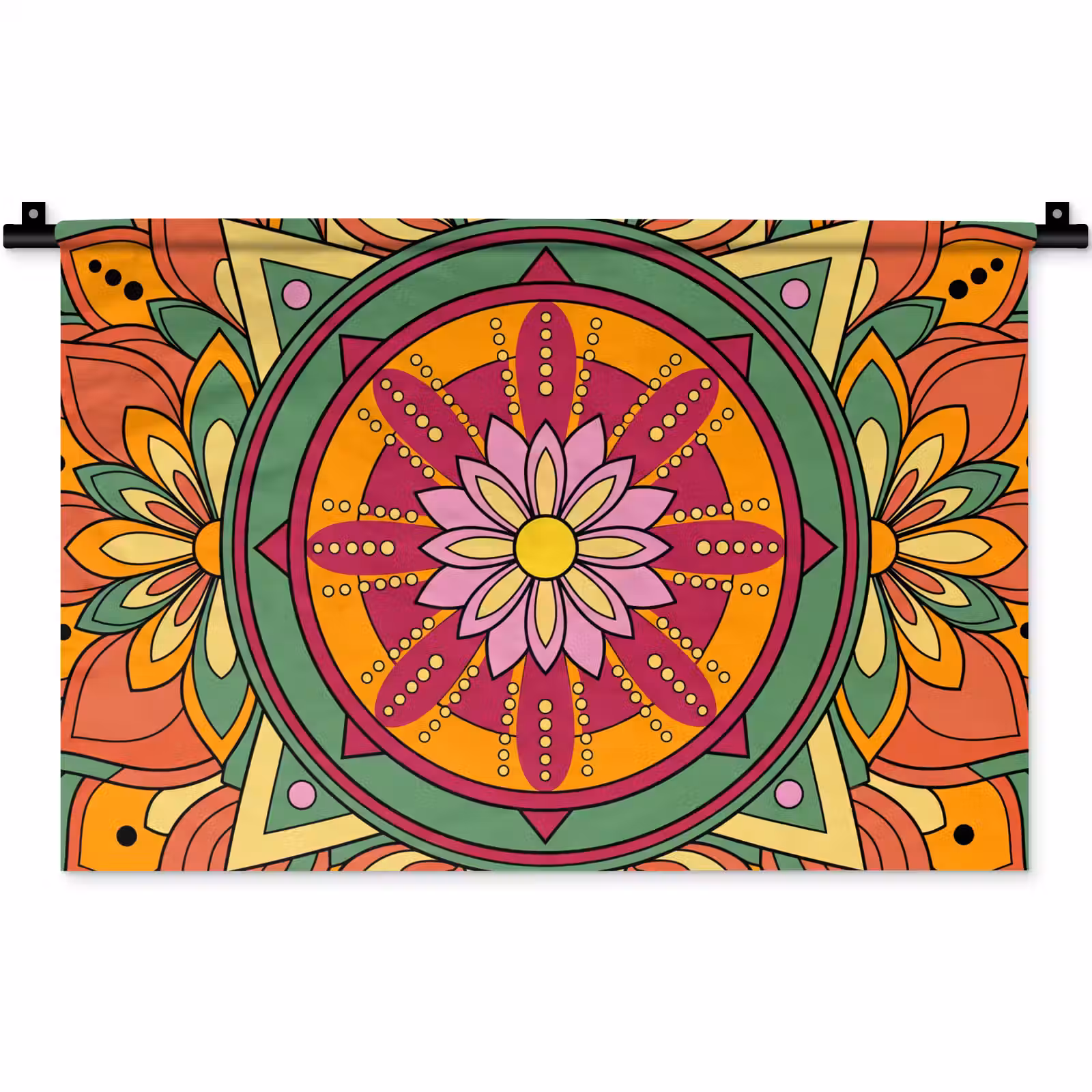 Wandkleed - Mandala - Bloemen - Abstract - Kleurrijk — 1