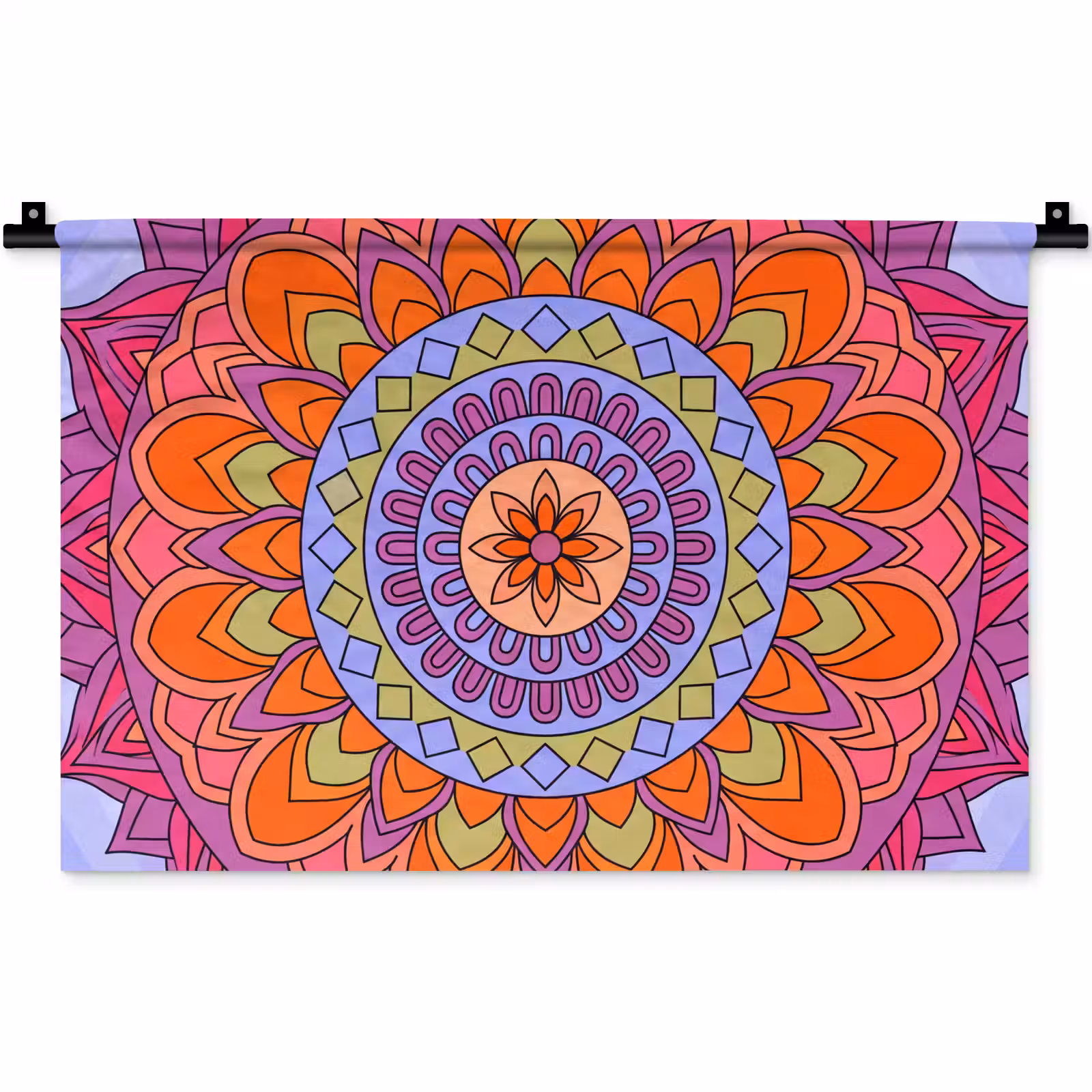Wandkleed - Mandala - Cirkel - Abstract - Kleurrijk - Patroon — 1