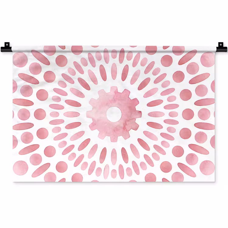 Wandkleed - Abstract - Vormen - Patroon - Aquarel - Roze — 1
