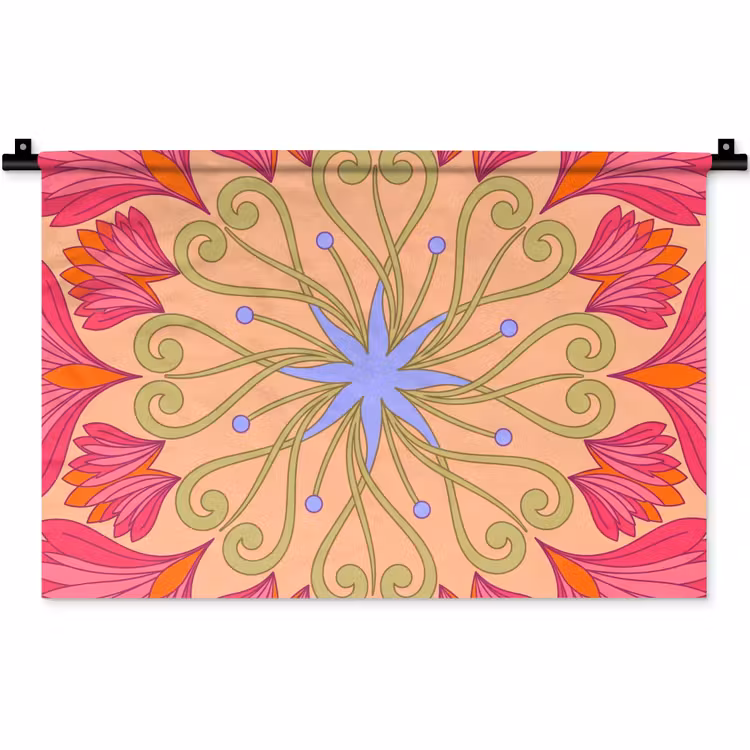 Wandkleed - Bloemen - Patroon - Abstract - Roze - Decoratief — 1