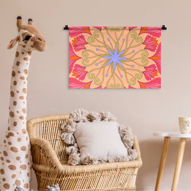 Wandkleed - Bloemen - Patroon - Abstract - Roze - Decoratief — 5