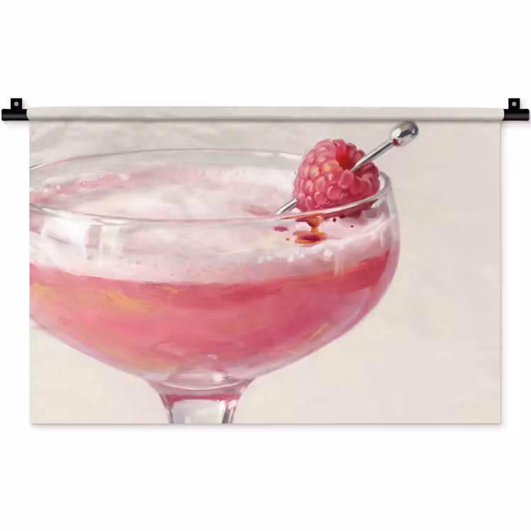 Wandkleed - Cocktail - Framboos - Drank - Modern - Roze — 1