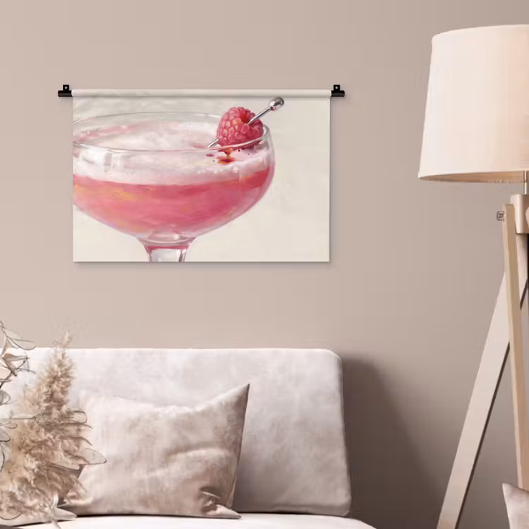 Wandkleed - Cocktail - Framboos - Drank - Modern - Roze — 2