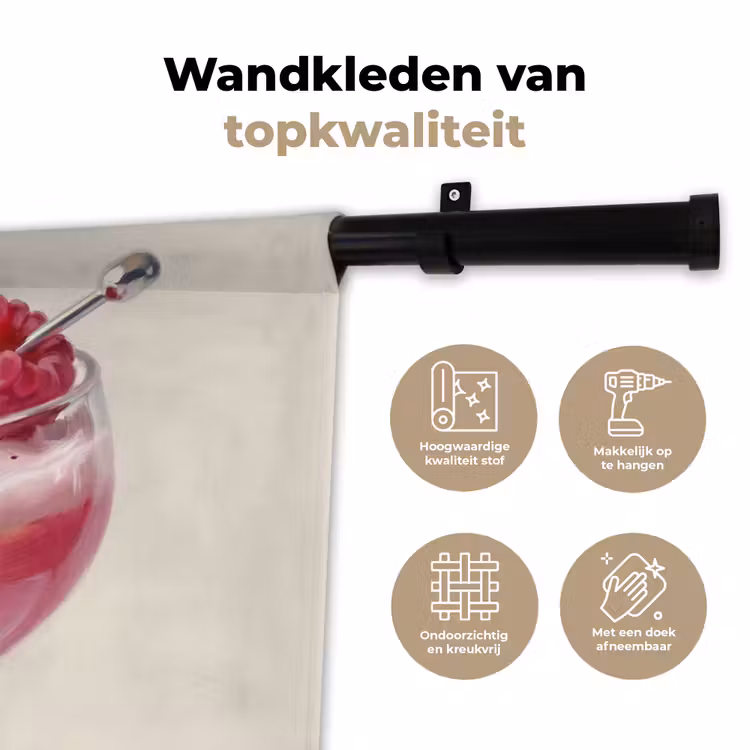 Wandkleed - Cocktail - Framboos - Drank - Modern - Roze — 3