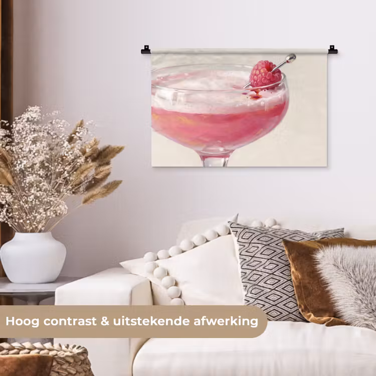 Wandkleed - Cocktail - Framboos - Drank - Modern - Roze — 4