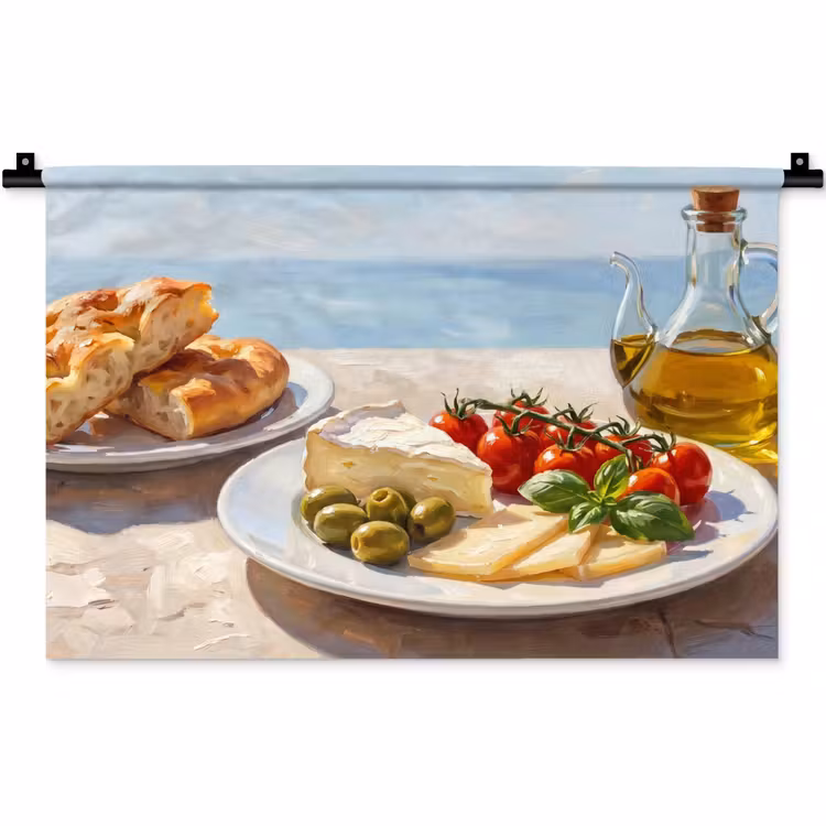 Wandkleed - Eten - Middellandse Zee - Natuur - Geschilderd — 1