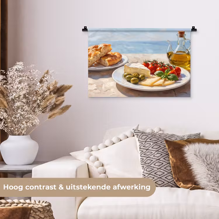 Wandkleed - Eten - Middellandse Zee - Natuur - Geschilderd — 4