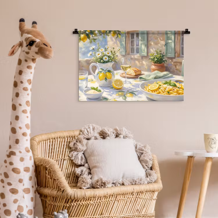 Wandkleed - Eten - Terras - Zomer - Geschilderd - Geel — 5