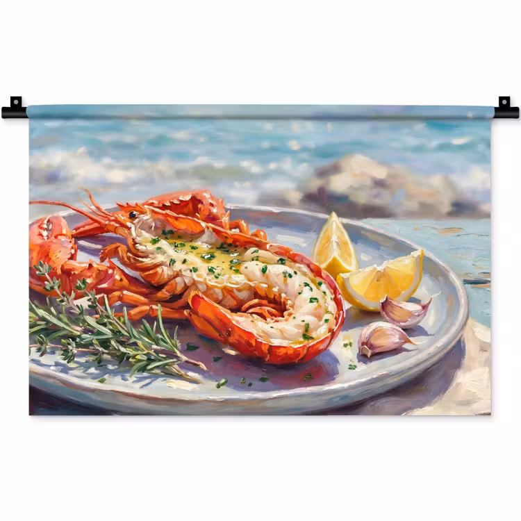 Wandkleed - Eten - Zee - Kust - Modern - Blauw — 1