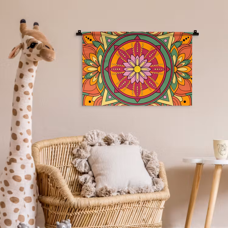 Wandkleed - Mandala - Bloemen - Abstract - Kleurrijk — 5