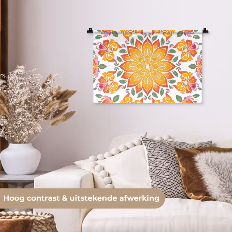 Wandkleed - Mandala - Bloemen - Decoratie - Kleurrijk - Abstract — 4