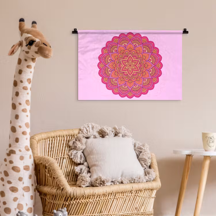 Wandkleed - Mandala - Cirkel - Spiritueel - Oosters - Roze — 5