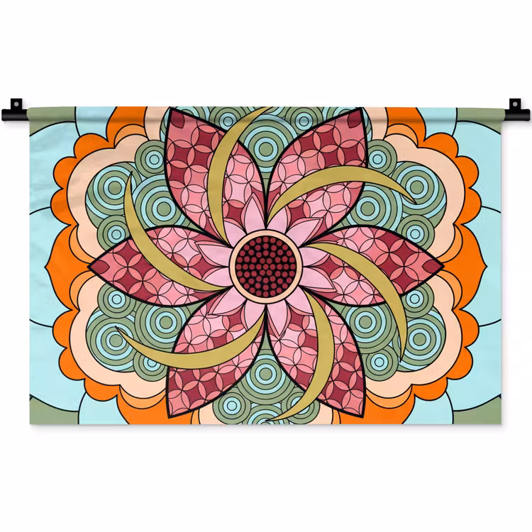 Wandkleed - Mandala - Geometrisch - Kunst - Decoratief - Kleurrijk — 1