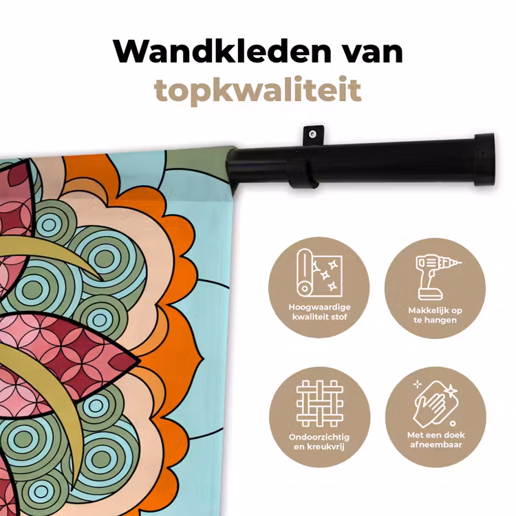 Wandkleed - Mandala - Geometrisch - Kunst - Decoratief - Kleurrijk — 3