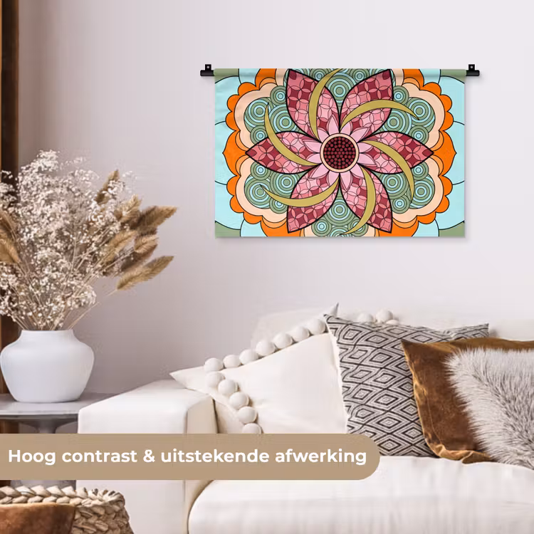 Wandkleed - Mandala - Geometrisch - Kunst - Decoratief - Kleurrijk — 4