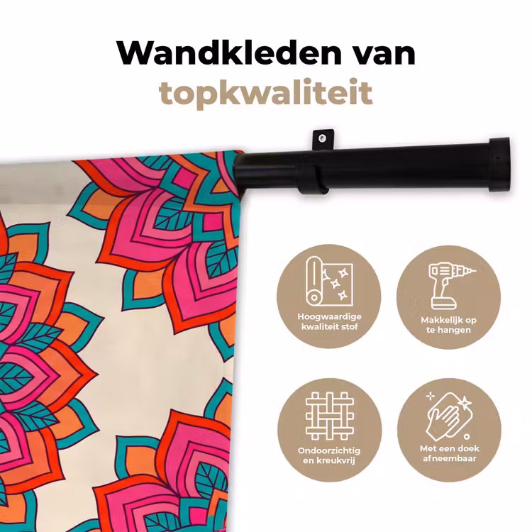 Wandkleed - Mandala - Patroon - Abstract - Kleurrijk - Modern — 3