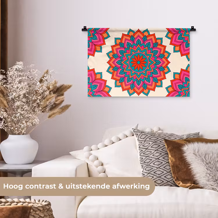 Wandkleed - Mandala - Patroon - Abstract - Kleurrijk - Modern — 4