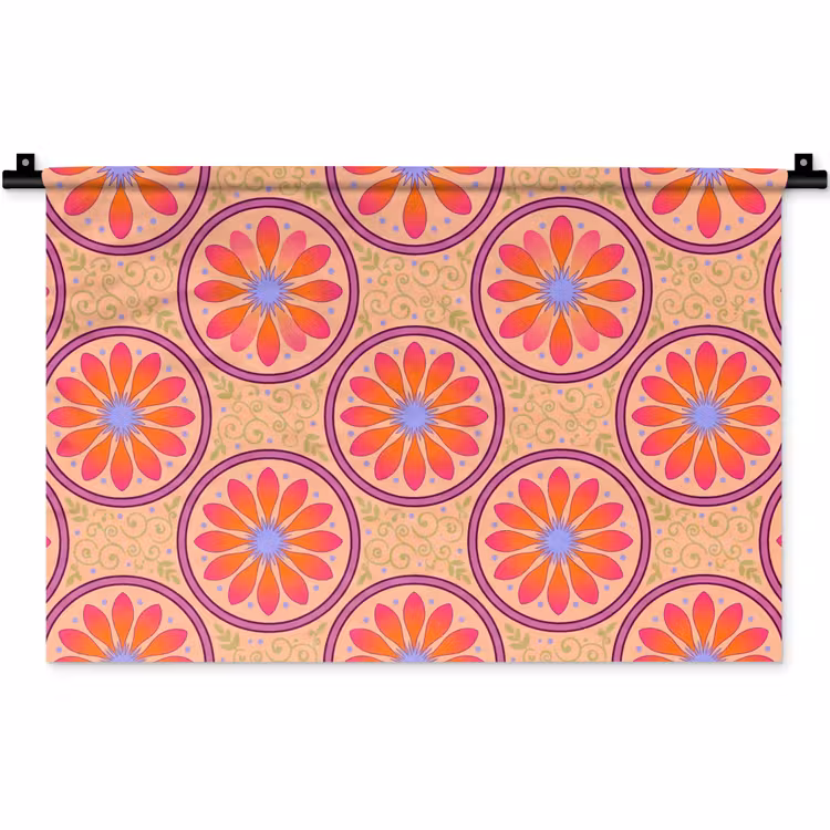 Wandkleed - Patroon - Bloemen - Decoratief - Kleurrijk - Modern — 1
