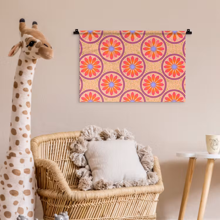 Wandkleed - Patroon - Bloemen - Decoratief - Kleurrijk - Modern — 5