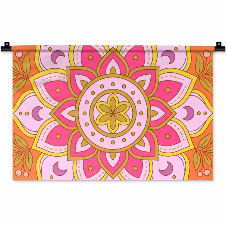 Wandkleed - Patroon - Bloemmotief - Decoratie - Abstract - Roze — 1