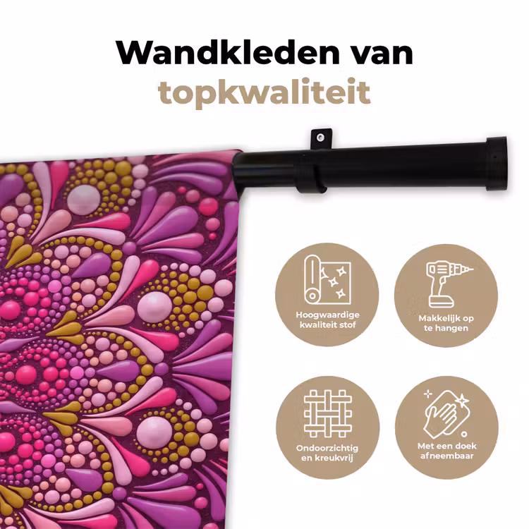 Wandkleed - Patroon - Stippen - Abstract - Kleurrijk — 3