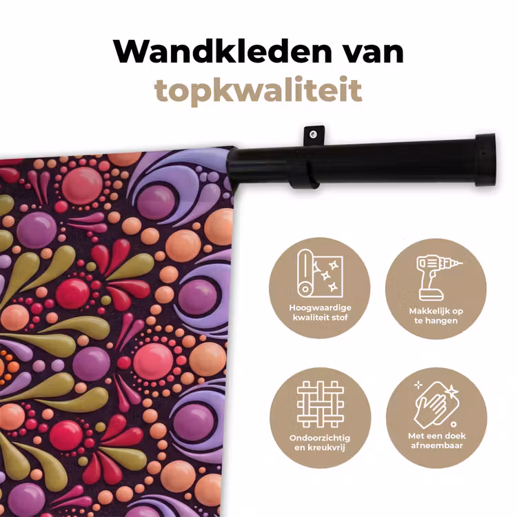 Wandkleed - Patroon - Stippen - Abstract - Modern - Kleurrijk — 3