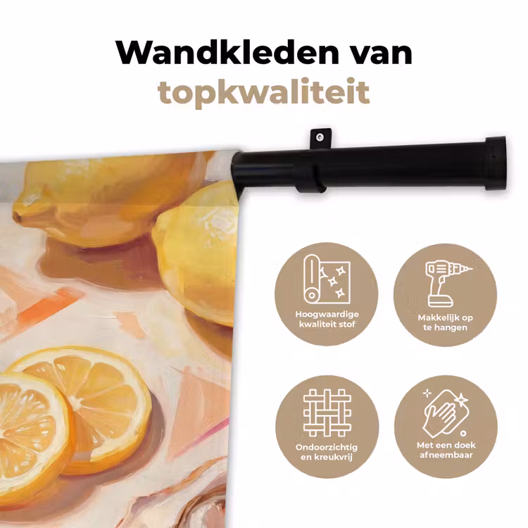 Wandkleed - Stilleven - Citroenen - Oesters - Abstract - Oranje — 3