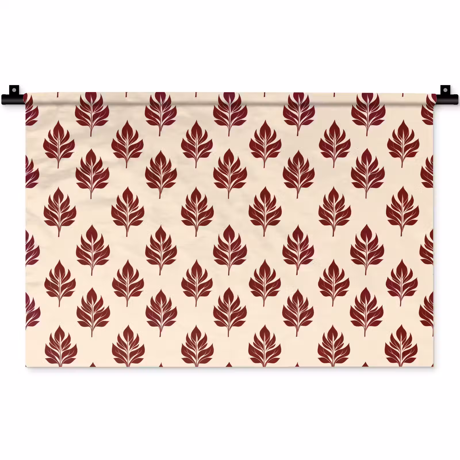 Wandkleed - Botanisch - Patroon - Bordeaux — 1