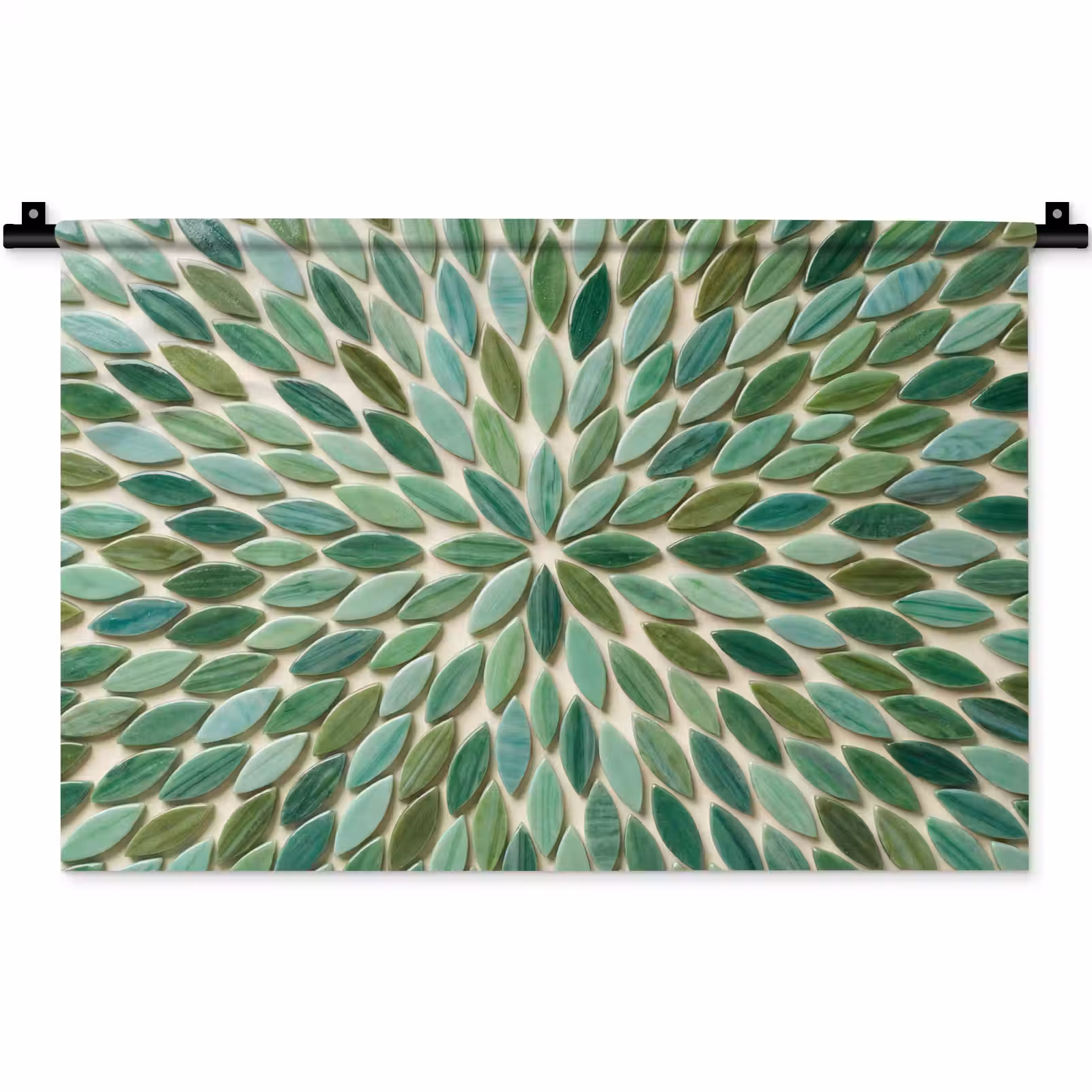 Wandkleed - Patroon - Blad - Groen - Abstract — 1