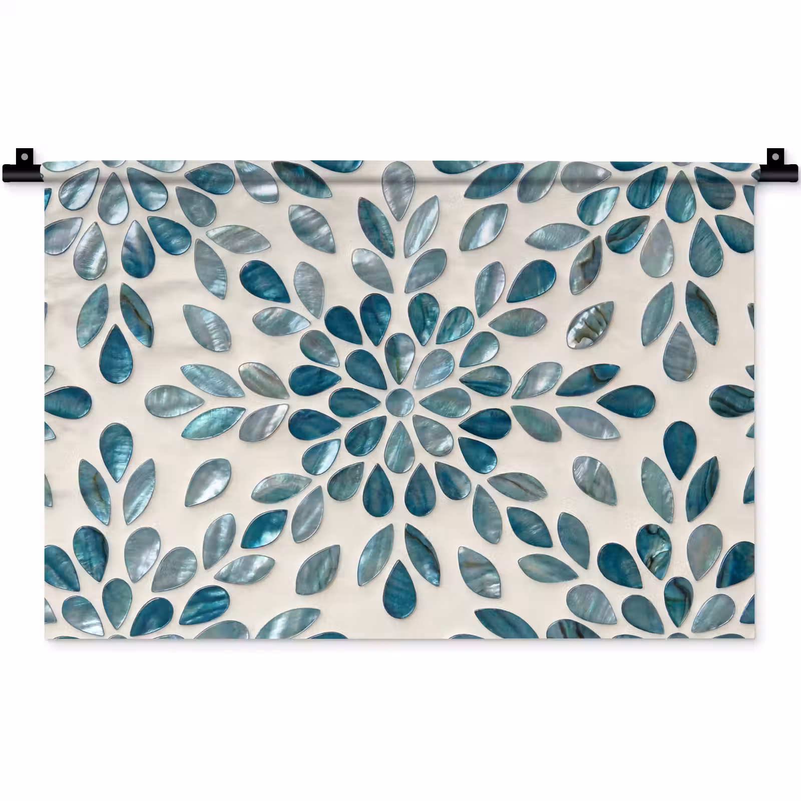 Wandkleed - Patroon - Bladeren - Abstract - Modern - Turquoise — 1
