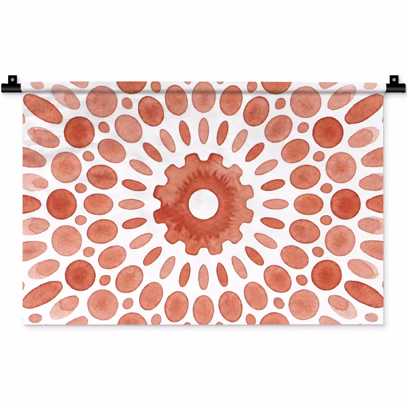 Wandkleed - Patroon - Cirkels - Abstract - Modern - Rood — 1
