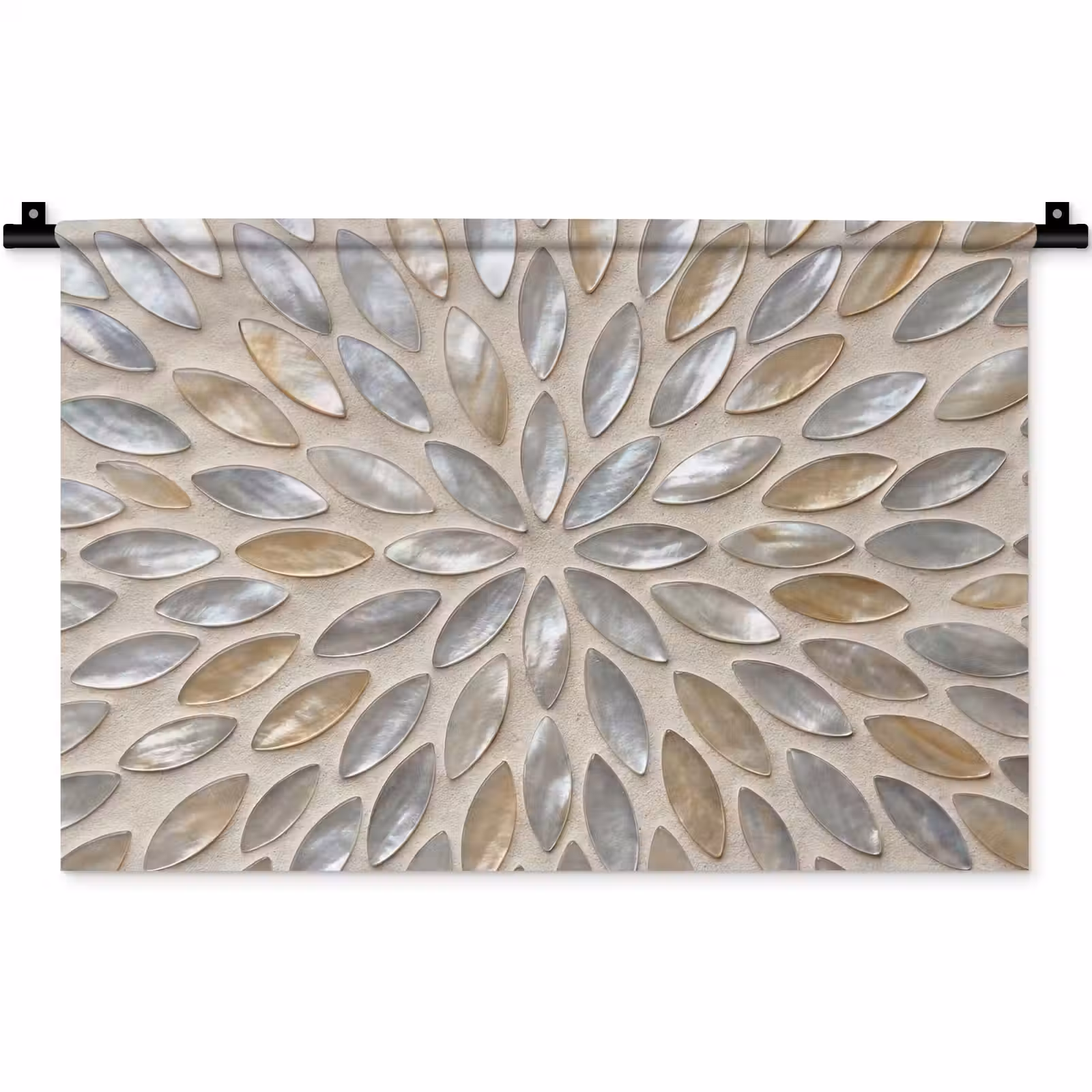 Wandkleed - Patroon - Ovaal - Glanzend - Abstract - Beige — 1