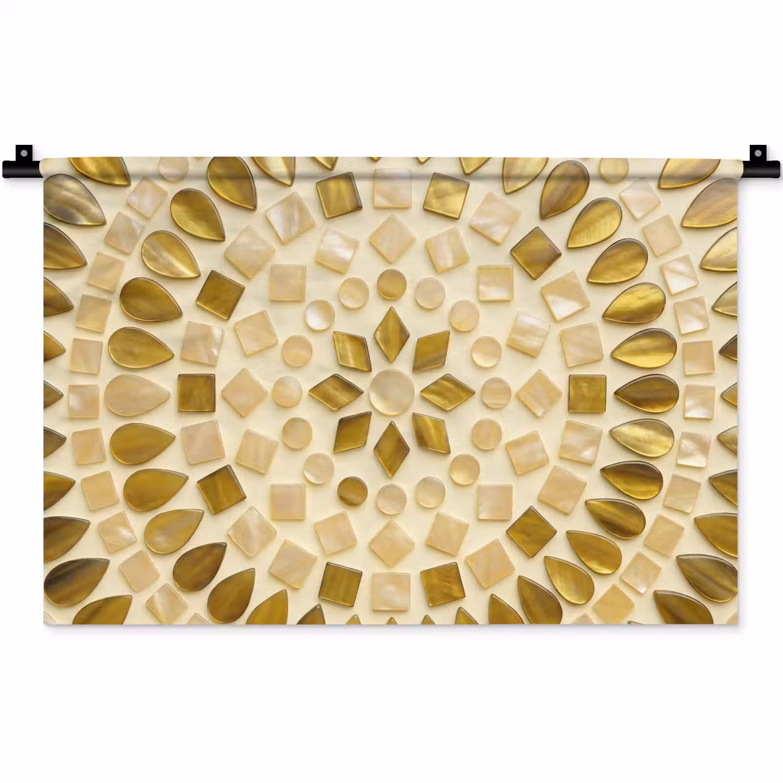 Wandkleed - Patroon - Vormen - Mozaïek - Abstract - Goud — 1
