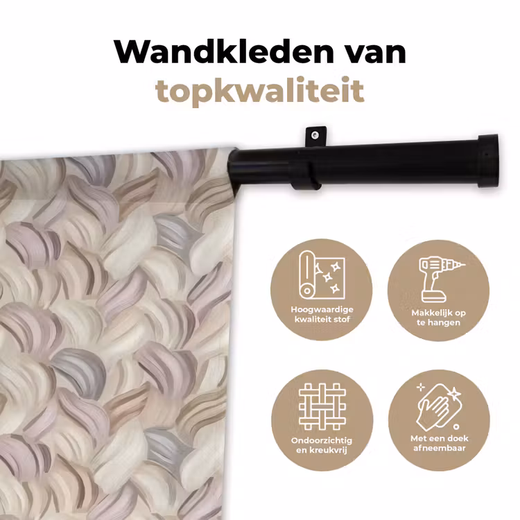 Wandkleed - Abstract - Golvend - Pastel — 3