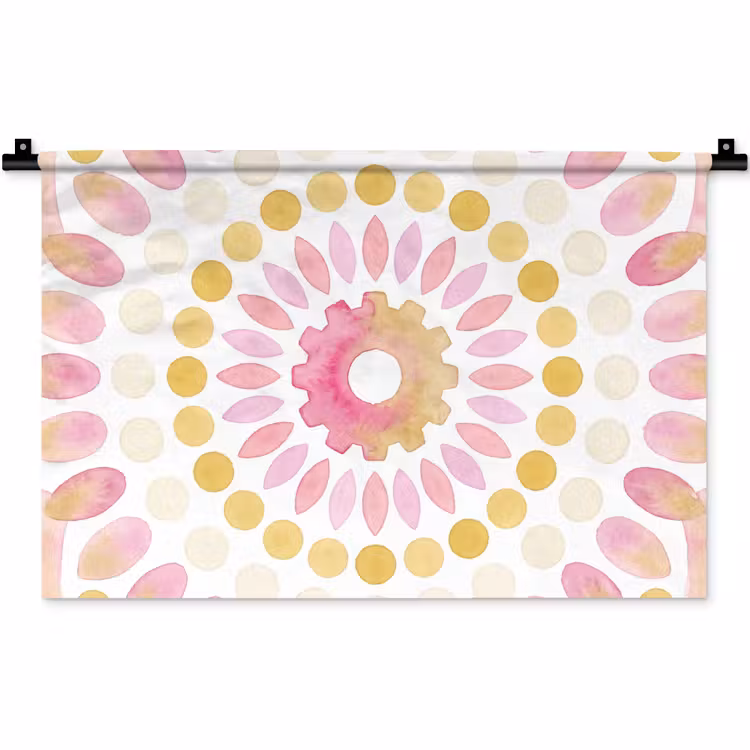 Wandkleed - Abstract - Mandala - Kunst - Modern - Roze — 1