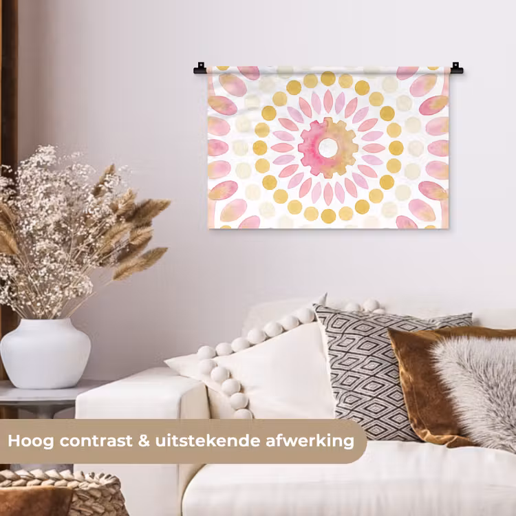 Wandkleed - Abstract - Mandala - Kunst - Modern - Roze — 4