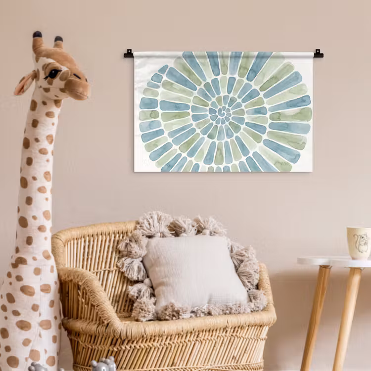 Wandkleed - Abstract - Spiraal - Patroon - Modern - Blauw-Groen — 5
