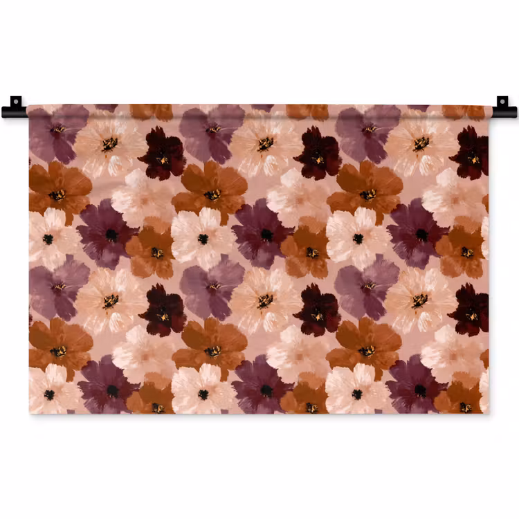 Wandkleed - Bloemen - Abstract - Aardetinten — 1