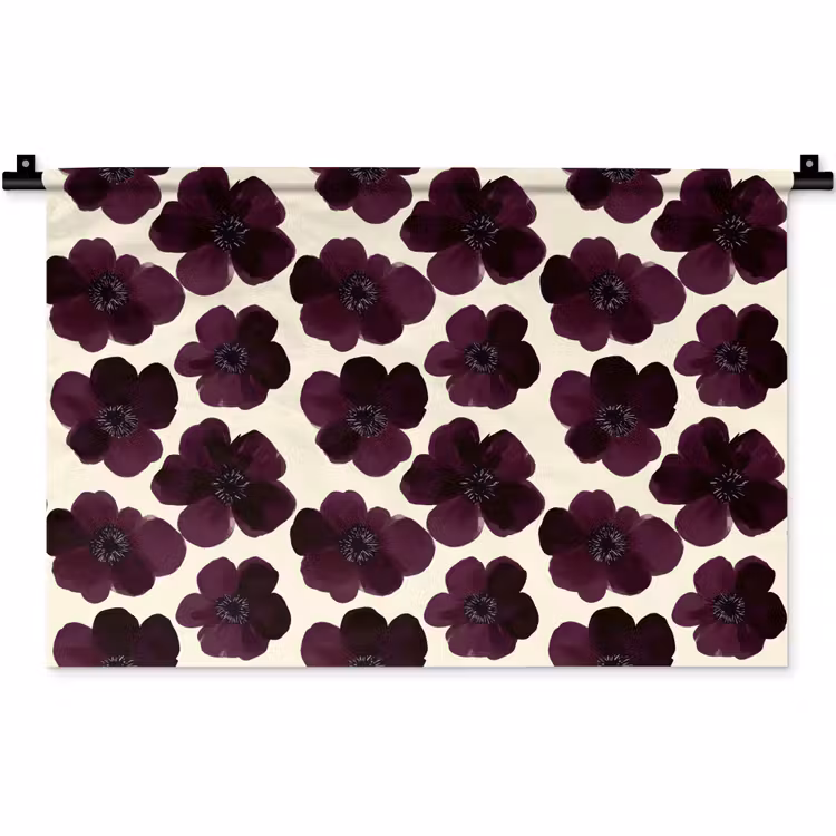 Wandkleed - Bloemen - Aquarel - Paars — 1