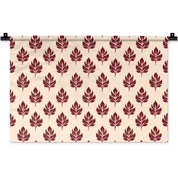 Wandkleed - Botanisch - Patroon - Bordeaux — 1