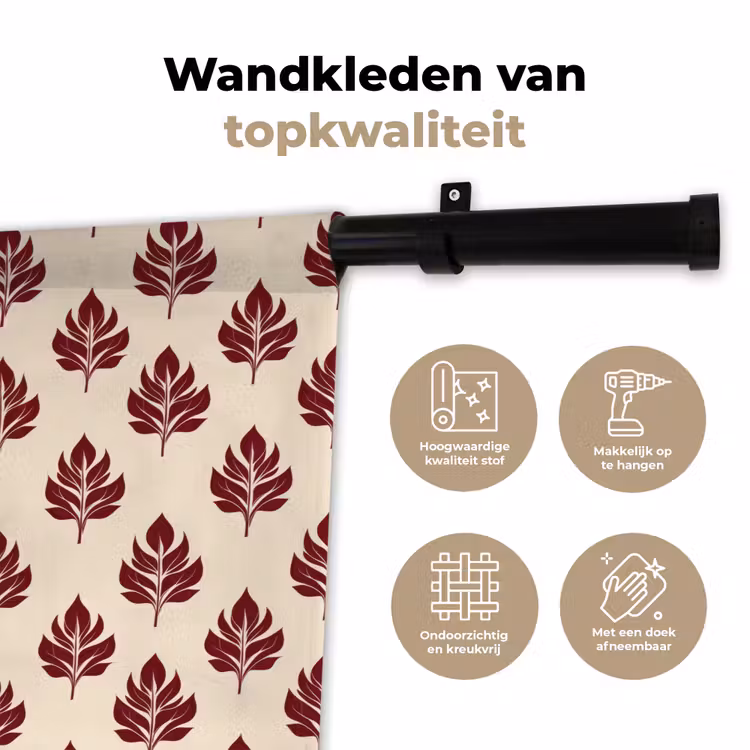 Wandkleed - Botanisch - Patroon - Bordeaux — 3