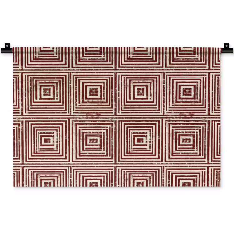 Wandkleed - Geometrisch - Patroon - Rood — 1