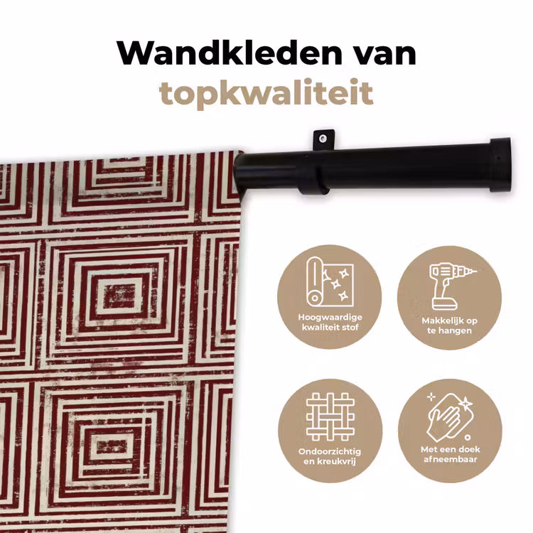 Wandkleed - Geometrisch - Patroon - Rood — 3