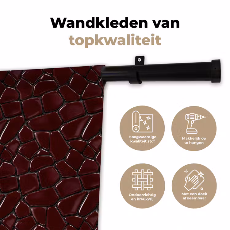 Wandkleed - Mozaïek - Tegel - Bordeauxrood — 3