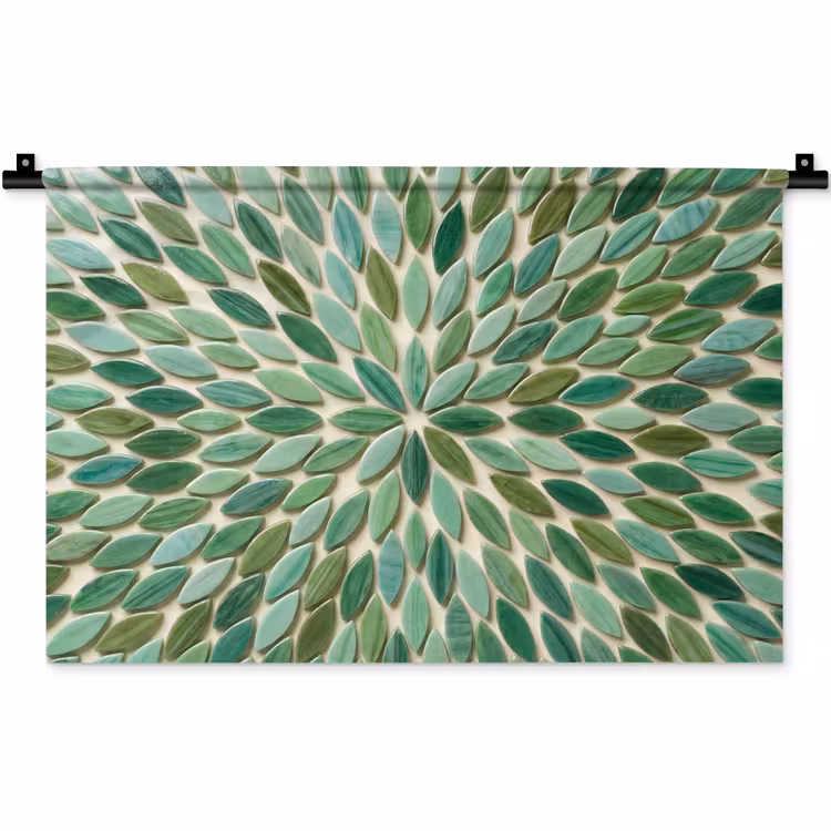 Wandkleed - Patroon - Blad - Groen - Abstract — 1