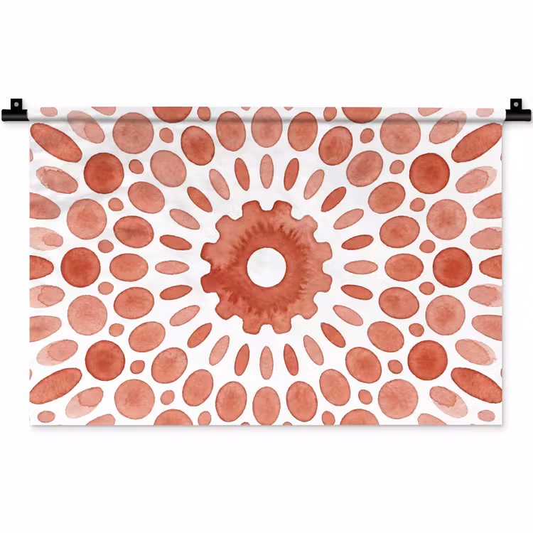 Wandkleed - Patroon - Cirkels - Abstract - Modern - Rood — 1