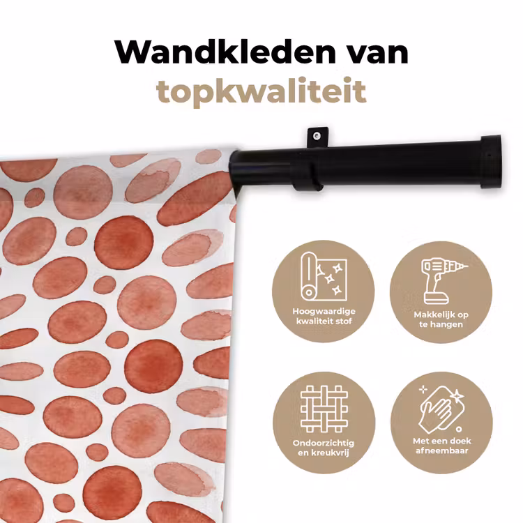 Wandkleed - Patroon - Cirkels - Abstract - Modern - Rood — 3